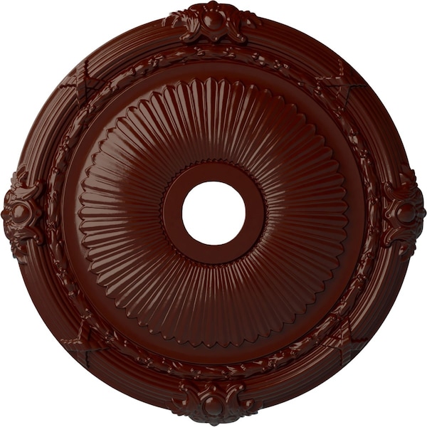 Ekena Millwork Heaton Ceiling Medallion (Canopies up to 6 1/2"), 27 1/2"OD x 3 7/8"ID x 2 1/4"P, Brushed Mahogany CM27HEBMF - main